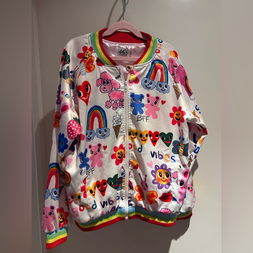 Lola + The Boys Good Vibes Bomber Jacket. Sz:12